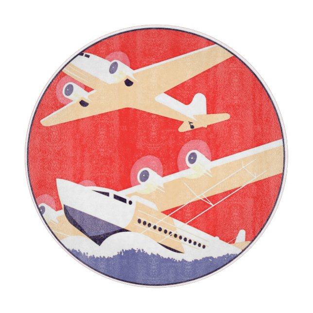 Flygplan Flyger Vintage WPA Färgglad (Framsidan)