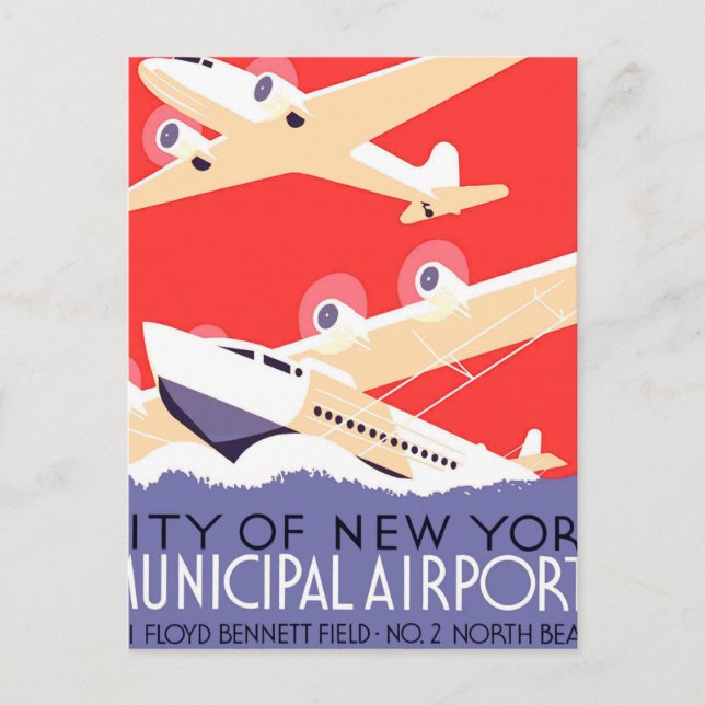 Flygplan Flyger Vintage WPA Färgglad Vykort (Framsida)
