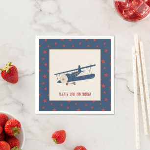 Flygplan födelsedagen Napkin - pojke - Anpassning Pappersservett