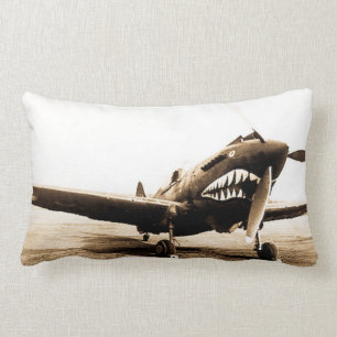 Flygplan för ansikte för haj för Curtiss P40 Lumbarkudde