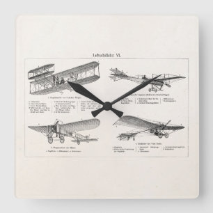 Flygplan för antikvitet för Biplane för Fyrkantig Klocka