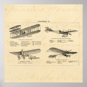 Flygplan för antikvitet för Biplane för Poster