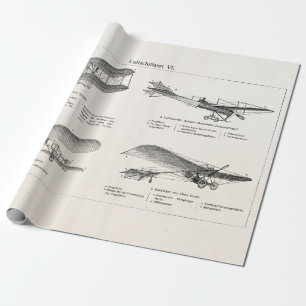 Flygplan för antikvitet för Biplane för Presentpapper