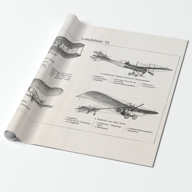 Flygplan för antikvitet för Biplane för Presentpapper (Utrullad)