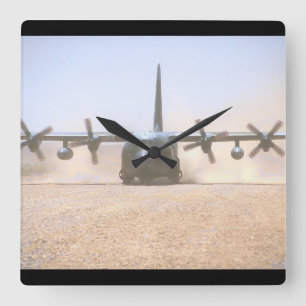Flygplan för C-130 Hercules Transport_Military Fyrkantig Klocka