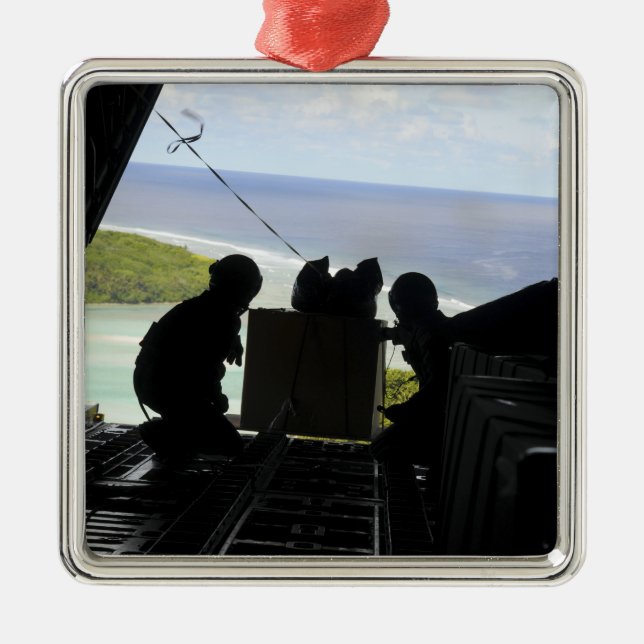 Flygplan för donerade varor julgransprydnad metall (Framsidan)