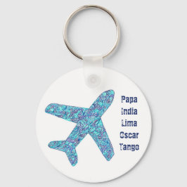 Flygplan för fonetisk alfabet "Pilot" Nyckelring
