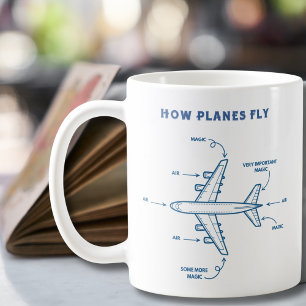 Flygplan för hur flygpilot eller flygbesättning i  kaffemugg
