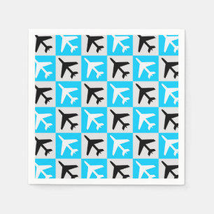 Flygplan för Jet för Geometric Blue White Aviation Pappersservett