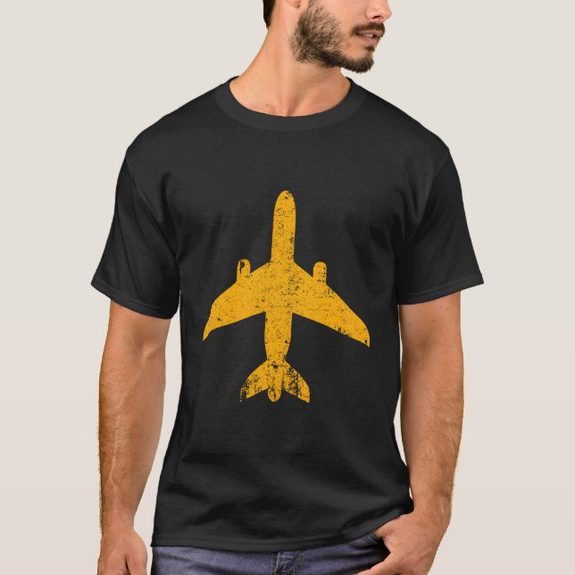 Flygplan för luftfartspilot Gult Jet T Shirt (Framsida)