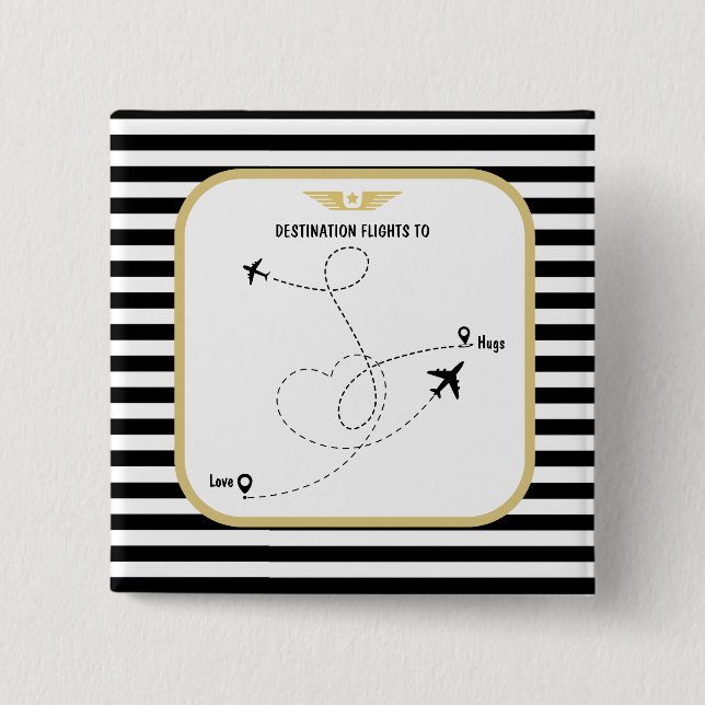 Flygplan för pilotdestination knapp (Framsida)