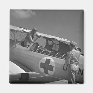 Flygplan för Röda kor WW2 Magnet