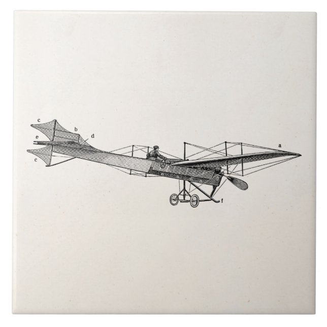 Flygplan för stötta för vintagepropellerflygplan kakelplatta (Framsidan)
