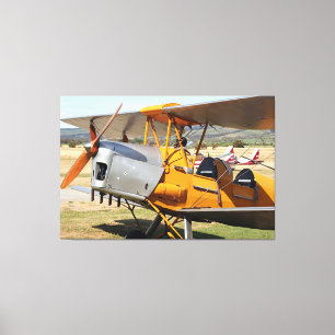 Flygplan för tiger Moth-gult Canvastryck