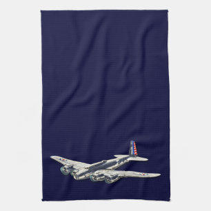 Flygplan för vintage WWII US Kökshandduk