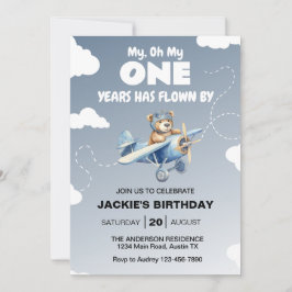 Flygplan Första Födelsedagsfesten Inbjudningar