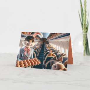 Flygplan från Bunny Glad påsk Kort