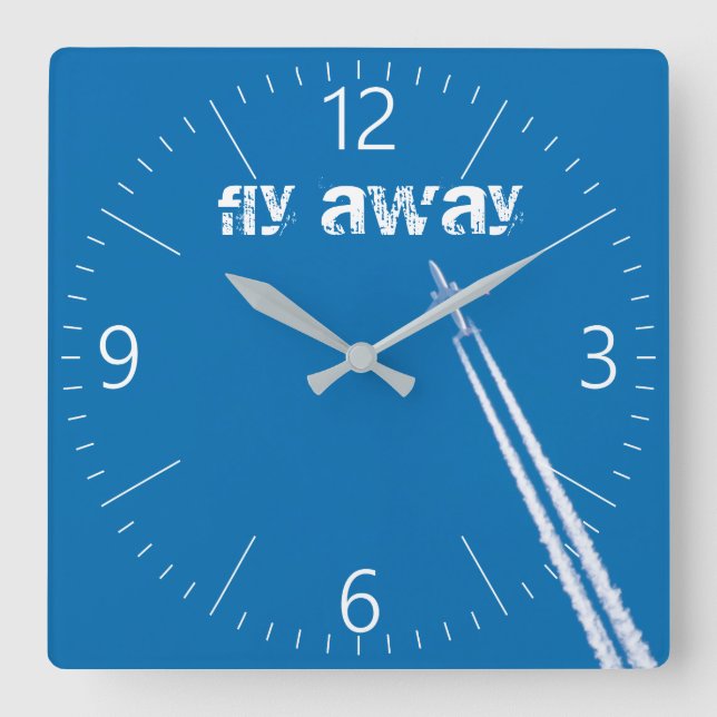 Flygplan Fyrkantig Klocka (Framsida)