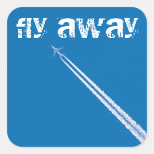 Flygplan Fyrkantigt Klistermärke