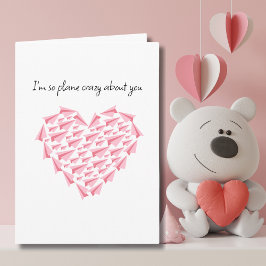 Flygplan galna om dig, Cute Papper Airplan Heart Kort
