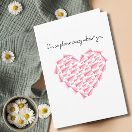 Flygplan-galna om dig, Cute Rosa Pappra flygplan Kort