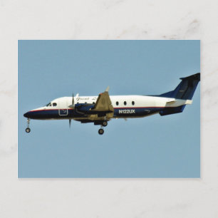Flygplan genom himlar vykort