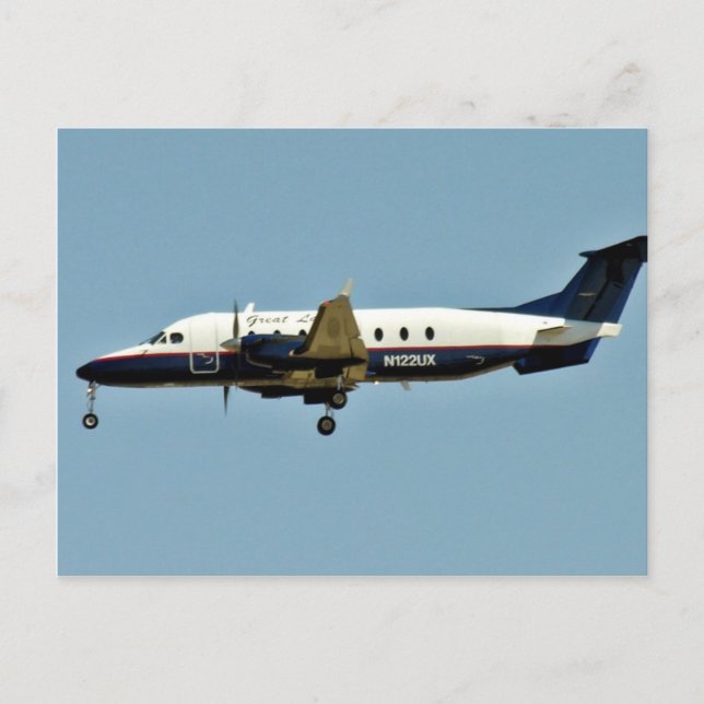 Flygplan genom himlar vykort (Framsida)