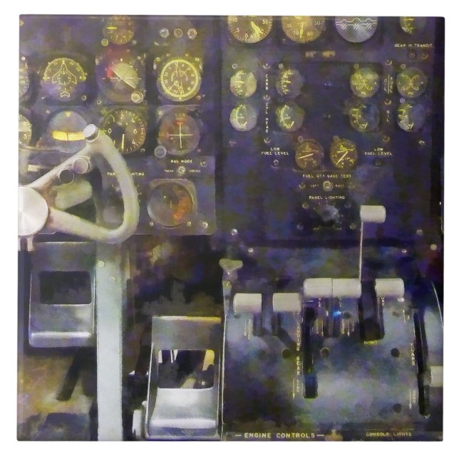 Flygplan - Grumman E-1B Cockpit Simulator Kakelplatta (Framsidan)