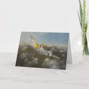 Flygplan - hälsningkort för Mustang P51 Kort