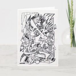 Flygplan här, bläck teckning-kort kort