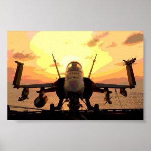 Flygplan Hornet F A-18 USS John C. Stennis Poster