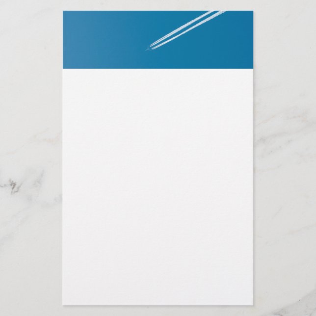 Flygplan i blå himmel brevpapper (Framsida)