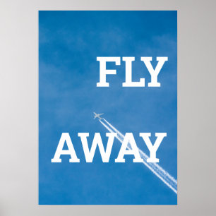 Flygplan i blå himmel poster