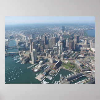 Flygplan i Boston Skyline Poster