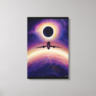 Flygplan i flygstaden och elipse canvastryck