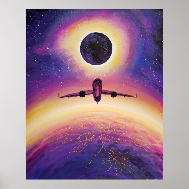 Flygplan i flygstaden och elipse poster (Framsidan)
