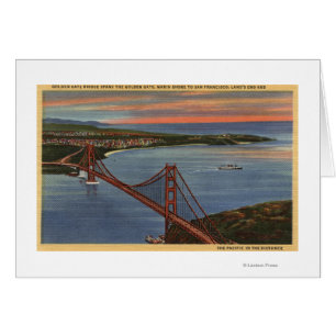 Flygplan i Golden Grind Bridge & Bay Area Hälsningskort