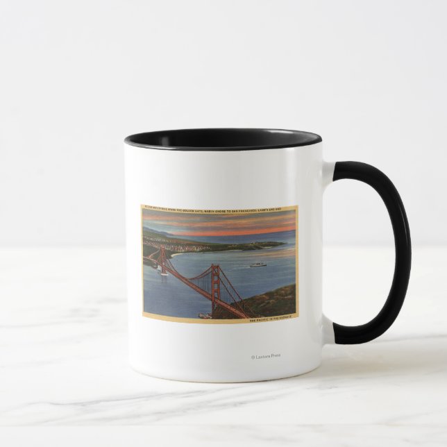 Flygplan i Golden Grind Bridge & Bay Area Mugg (Höger)