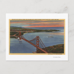 Flygplan i Golden Grind Bridge & Bay Area Vykort