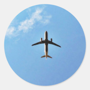 Flygplan i Himlar Runt Klistermärke