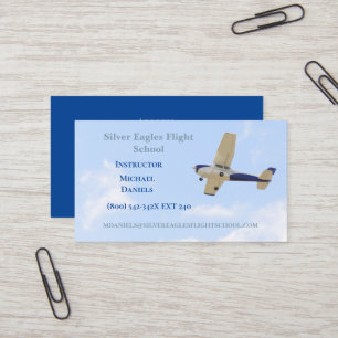 Flygplan i Himmel-pilotprojektet för flygskolans i Visitkort
