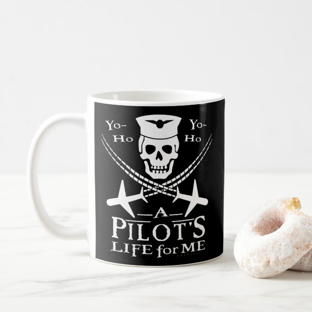 Flygplan i Skull Kor, Humor Pirat Kaffemugg (Med munk)