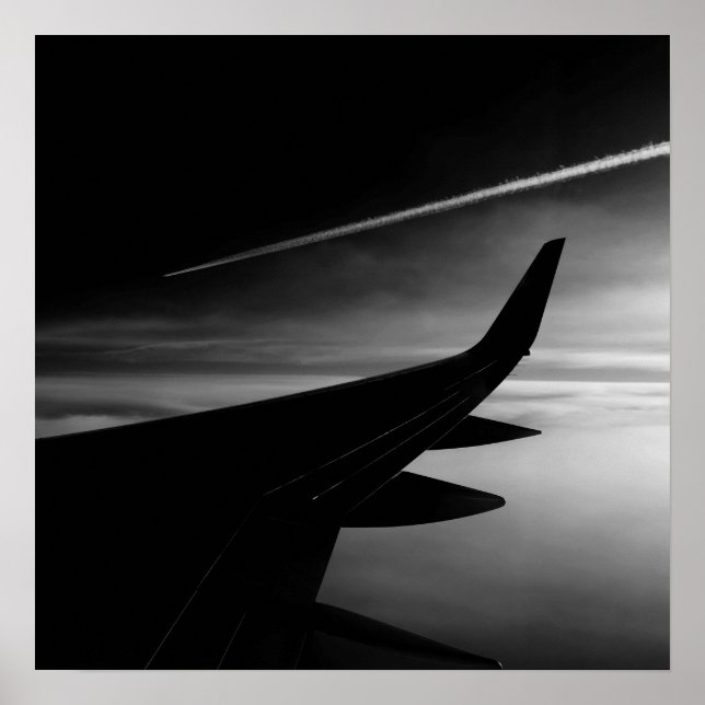Flygplan i Svarta och vita Luft Poster (Framsidan)