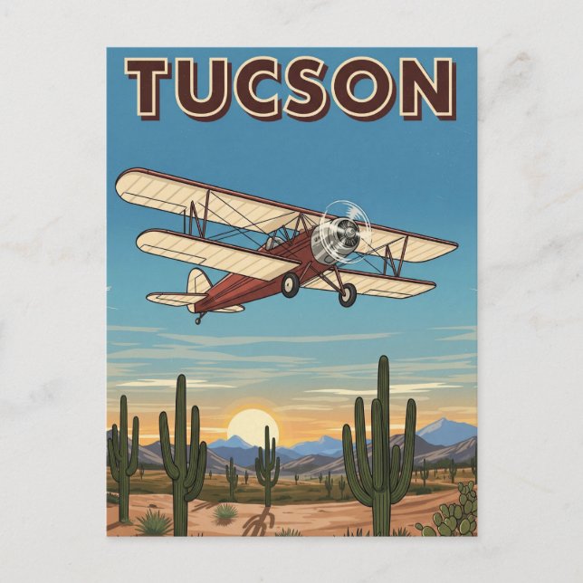 Flygplan i Tuscon Arizona Travel Vykort (Framsida)