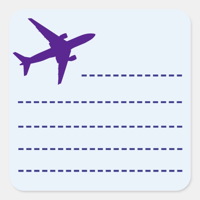Flygplan Icon Fyrkantigt Klistermärke (Framsida)