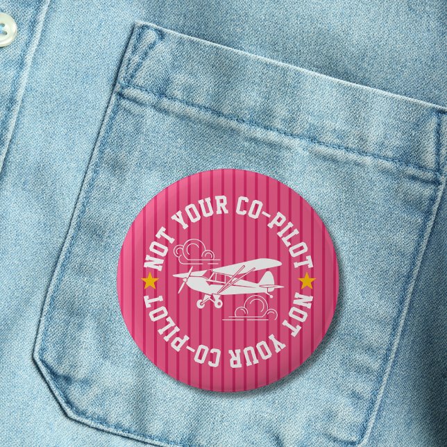 Flygplan Inte Din Andrepilot Roligt Rosa Knapp (Skapare uppladdad)