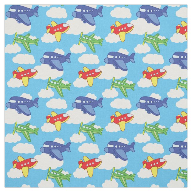 Flygplan Jet Cute Kids Baby Nursery Tyg (Provkarta)