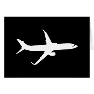 Flygplan Jet Liner Silhouette, flygande svart deko Hälsningskort