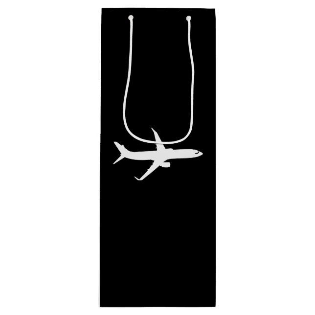 Flygplan Jet Liner White Silhouette-flygande (Framsidan)