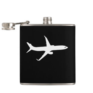 Flygplan Jet Liner White Silhouette-flygande Fickplunta